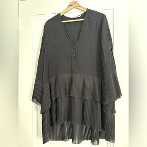 Zara Black Tiered Hem Tunic